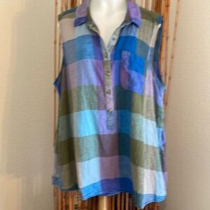 Cute Plaid XL Blouse